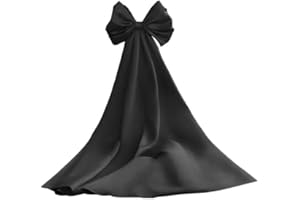 TOHXZCUS Women's Satin Bow Cloak for Prom Dress with Detachable Sleeves Train for Wedding Dress Long Bridal Cape Accessories