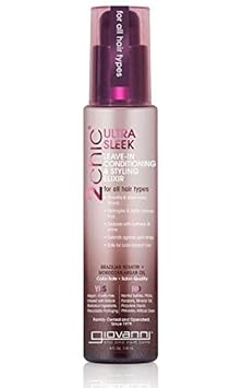 Giovanni Organic 2Chic Brazilian Keratin & Argan Oil Leave-In Conditioning & Styling Spray with No Parabens, No Sulphates, No Mineral Oil, No Colours, No PEG, USDA Certified Organic 118ml (Made in USA)