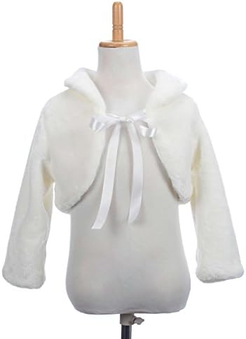 Topwedding Flower Girl Wrap Wedding Party Faux Fur Coat/Jacket Ivory for KID, M