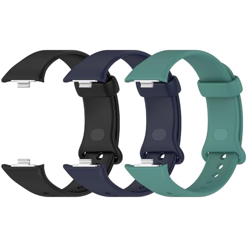 Xisair 3 Silicone Bands Compatible with Xiaomi Smart Band 9 Pro and Xiaomi Smart Band 8 Pro Sport Strap, Silicone, Breathable, Soft and Comfortable Replacement Straps for Miband 9 Pro, Miband 8 Pro