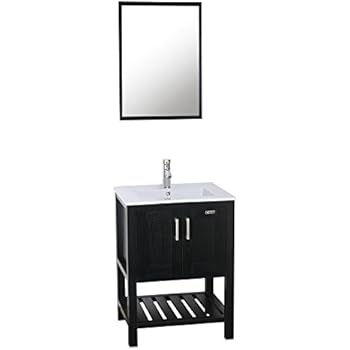 Bathroom Fixtures U Eway 24 Bathroom Vanity Modern Pedestal Cabinet Set With 2 Drawers Wood Mdf 20 Inch Deep 24lx20wx32h Bathroom Vanity Cabinet Modern Free Stand Cabinet With Mirror Bt02 Black Tools Home Improvement