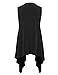 WSK1071 Womens Lightweight Sleeveless Draped Open Cardigan XXXL Black