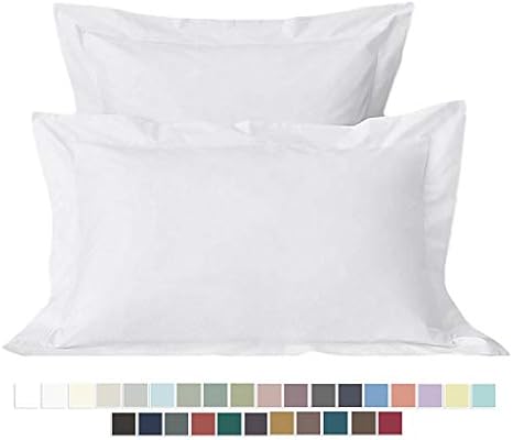 Pizuna 400 Thread Count Cotton King Pillow Cases With Frame White