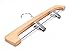J.S. Hanger Heavy Duty Natural Finish Wooden Pants Hangers with Anti-rust Hook and Clips, 10-Pack