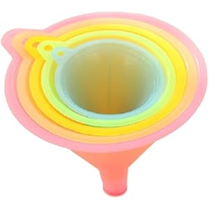 5 Pack Kitchen Funnel with 5 Sizes, Small to Large,Food Grade Plastic Funnels for Filling Bottles,Kitchen Tools,Canning Funnel for Powder,Filling Water Bottles,Liquid,Cooking