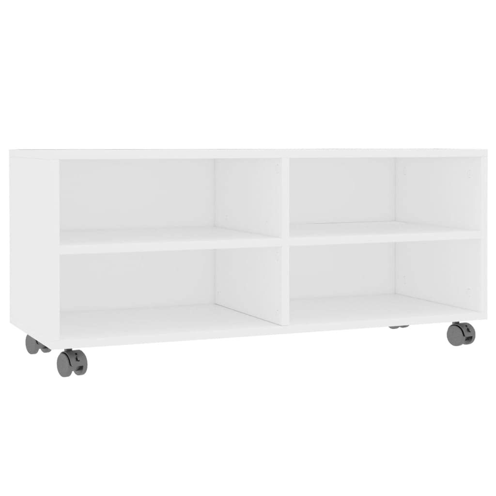 vidaXL-Mueble-para-TV-con-Ruedas-Aglomerado-Blanco-90x35x35cm-Mobiliario-Hogar-Accesorios-Centro-Entretenimiento-y