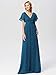 Ever-Pretty Women's Chiffon Bridesmaid Dress Prom Dresses Wedding Guest Dresses Teal US12