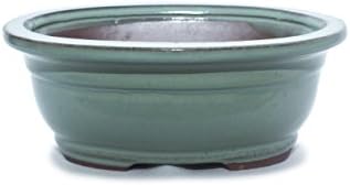 Bonsai Tree Pot 4 Inch Light blue Glazed Rectangle Shape