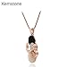 Kemstone Rose Gold Crystal Accented Sea Shell Pendant Necklace Women Birthday Gift Jewelry,15 Inches