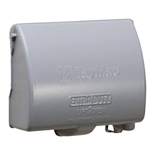 TayMac Capa para dispositivo MX4380S à prova de intempéries metálica de perfil baixo com configurações 8 em 1 e gangue único, horizontal, cinza
