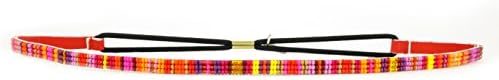 Pink Pewter Black Label Authentic "Brie" #4 Pink Multi Stripe Beaded Headband Stretch Band Hair Jewelry