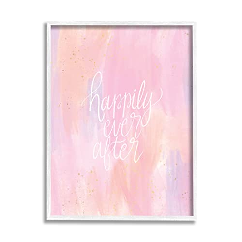 Stupell Industries Happily Ever After Pastel Romance Giclee Framed Wall Art, De…