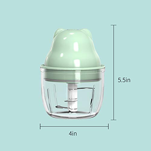 Electric Garlic Chopper, Wireless Portable Food Chopper 300ml Waterproof Food Processor Mincer, Rechargeable Mini Garlic Masher/Grinder for Chili Onion Vegetable Nuts Meat Chopper