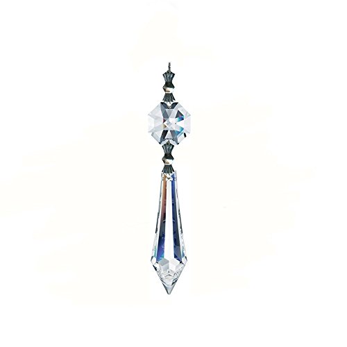Asfour Crystal Clear Icicle Drop 38mm Prism with 14mm Octagon Crystal Accent