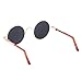 Jili Online A Pair of Gold Round Frame Glasses Sunglasses for 1/6 Blythe Doll Gold Lens