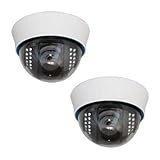 2 Pack of 1/3" Sony CCD CCTV Indoor Dome Security Camera w/ Power Adapter Kit - 540 TV Lines, 23Pcs LED, 65ft IR Distance, 3.6mm Len for Wide Angle View