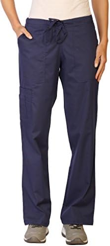 LifeThreads Contego Womens Stretch Scrub Cargo Pants - Antimicrobial - Fluid Resistant - Navy Blue - Medium