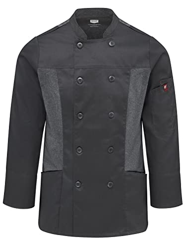 Red Kap Women's Deluxe Airflow Chef Coat, Charcoal, Medium at Amazon