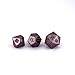 Solid Metal Polished Black 7pc Polyhedral Dice Set with Red Ink- RPG D20 D&D Pathfinder by Hedral