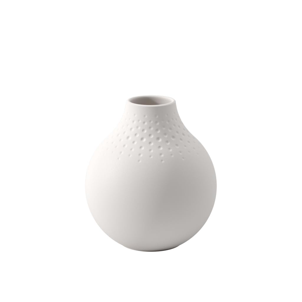 Villeroy & Boch Collier Blanc Vase Perle No. 3, 11x11x12 cm, Premium Porcelain, White