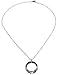 30mm Round Floating Charm Locket Chrystal Rim Necklace 21.5 Inch Silvertone Magnetic Closure 302