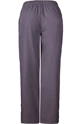 MedPro Women's Medical Scrub Set with Printed Wrap Top and Cargo Pants Purple Grey M - Thumbnail 5