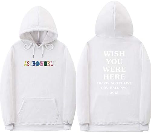 Travis Scott Astroworld Hoodies Letter Print Hoodie Streetwear Man and Woman Pullover Sweatshirt, (l, White XMS65)