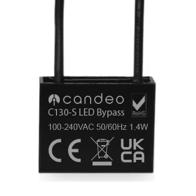 Candeo LED Dimmer Bypass | Enhances Dimming Range | Compatible with Smart Dimmer Switches | Reduces Flickering & Afterglow