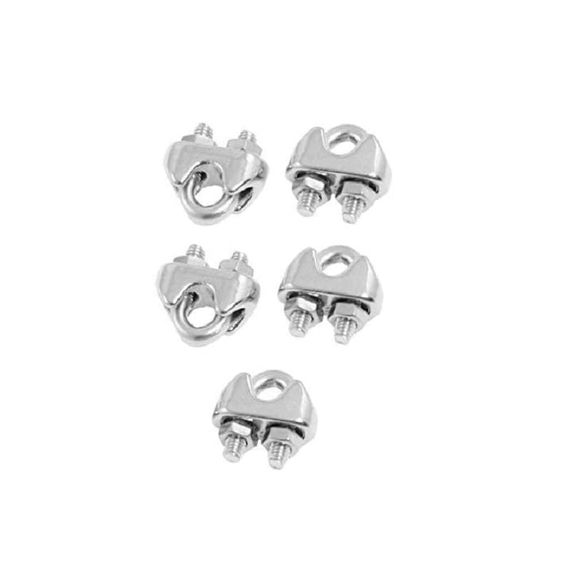 M3 Wire Rope Cable Clip Clamp, 304 Stainless Steel Cable Clip for Rigging Rope and Tension Cable - 5Pcs