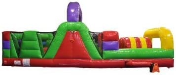 30-Foot Obstacle Course, Retro Styled, Commercial Inflatable Backyard Bouncer, Includes 1.5 HP Blower and Stakes