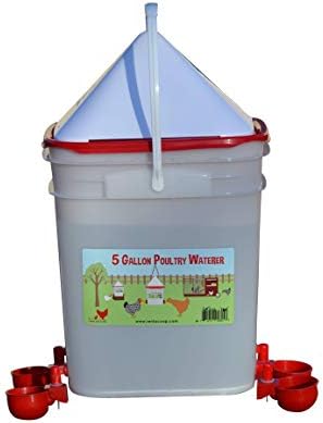 RentACoop 5 Gallon/ 4 Automatic Chicken Nipple Water Cup