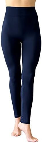 NOTOE Solid Color Seamless Legging with 3 Inch Height Waist Band (NAVY BLUE) OS