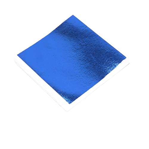 Fiskenet Foil Paper for Crafts Gold Leaf Sheets for Art 480pcs Colorful Imitation Golden Flakes Leaves Sticker (Blue 480sheets)