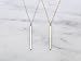 2Pcs Simple Bar Pendant Necklace Long Lariat Chain Polished Jewelry for Women, 2.4