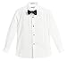 Gioberti Boy's Long Sleeve Tuxedo Dress Shirt with Bow Tie