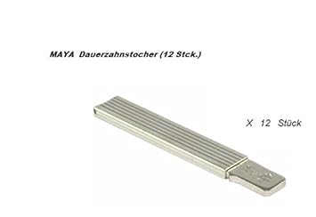 12 Stück Dauerzahnstocher mit reinem Silberblatt 835