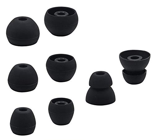 ALXCD Ear Tip for BeatsX In-Ear Headphone, 4 Pair SML & Double Flange Durable Soft Silicone Replacement Ear Bud Eartip, Fit for Beats by Dr. Dre BeatsX [4 Pair](Black)