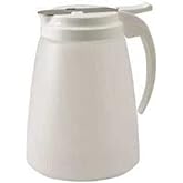 Winco PSUD-32, 32-Ounce Plastic Syrup Dispenser with Plastic Lid and Stainless Steel Slide Cover