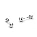 14k White Gold 4mm Plain Hollow Gold Ball Children Screw Back Girls Earrings