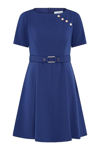 Gina Bacconi Women's Belted Shift Dress Cocktail, Light Navy, 20