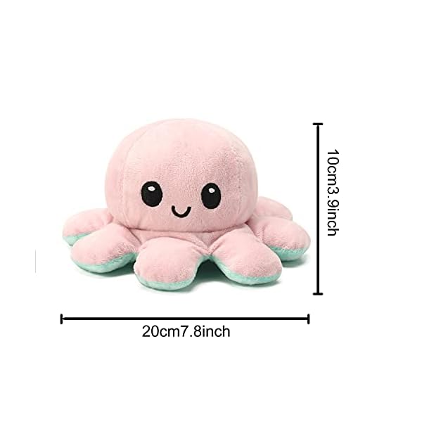 Weilisi Octopus Reversible Plushie Flippy Angry Octopus 20cm,Double-Sided Mood Octopus Plush Emotion Flip Octopus Toy…