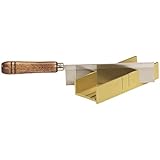 Olson Saw 35-241 Fine Kerf Saw 35-550 42 tpi with Aluminum Thin Slot Miter Box, Slot Size .014-Inch, Slot Angles 45, 60, 90, 