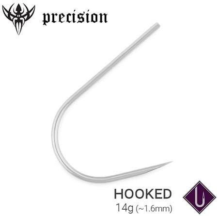 14g Precision Sterilized Hooked Piercing Needles — Box of 50