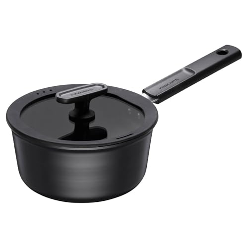 Fiskars saucepan with lid, Hard Face, diameter 18 cm, capacity: 1.8 litres, suitable for all hobs, non-stick coating, scratch-resistant, aluminium/plastic, 1075524
