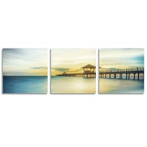 Abstract Bridges Beautiful Sunset Painting Artwork for Home...