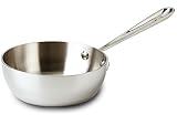 All-Clad 4211 Stainless Steel Tri-Ply Bonded Dishwasher Safe Saucier Pan / Cookware, 1-Quart, Silver