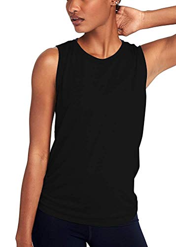 ADOLPH Women's Sexy Open Back Cute Mesh Yoga Workout Sports Shirts Activewear Tank Tops(Black,M)