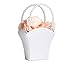 White Flower Basket Flower Girl Basket