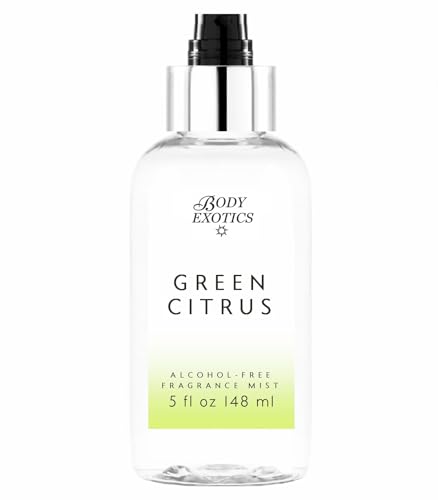 BODY EXOTICS GREEN CITRUS Body & Hair Perfume Mist 5 Oz - an Incredibly Uplifting Blend of Bergamot, Grapefruit, Clementine and Lemon Zest - with Plant Extracts