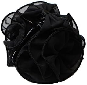 Bgoodgirl Ladies Rose Clamp Twin Flower/Floral Hair Jaw Claw Clip Accessories (Black)
